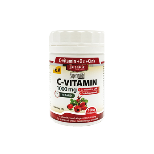 C Vitamin 1000 mg csipkebogyó  nyújtott kioldódású+ D3 + Cink (100 db)